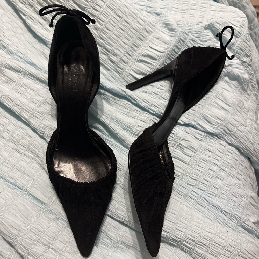 Gucci Black Suede Heels